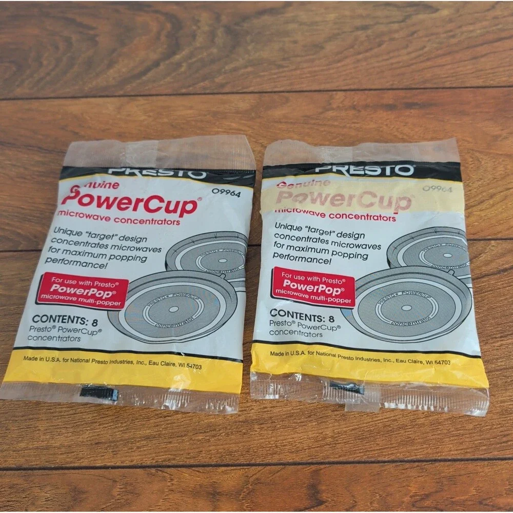 Lot Of 2 NEW Presto Genuine PowerCup Microwave Concentrators 8pk #09964 16 Total